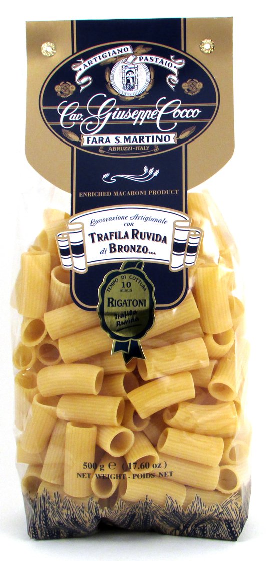 Giuseppe Cocco (6 pack) Rigatoni Artisan Pasta hand-made slow dried in 500g bags from