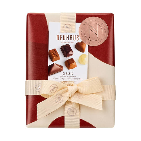 1/4 lb 10 Neuhaus Belgian Chocolate Gift Box, Ballotin Iconic Assorted Milk, Dark & White Chocolate Pralines Romantic