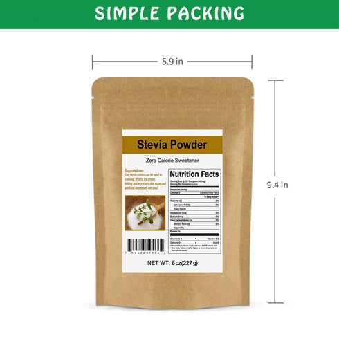 CCnature 8 oz Stevia Powder Extract Natural Sweetener Zero Calorie Sugar Substitute