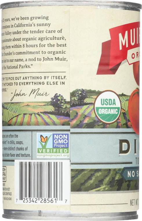 14.5 OZ(Pack 6) Muir Glen Diced Tomatoes No Salt Added