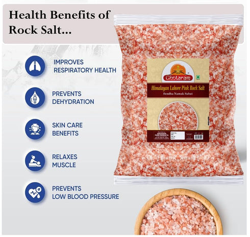 GHOTARAM 100% Cooking-100GM*2Pack Sabut Himalayan Pink Rock Salt, Pure Whole Pink Salt Crystals with Natural Trace