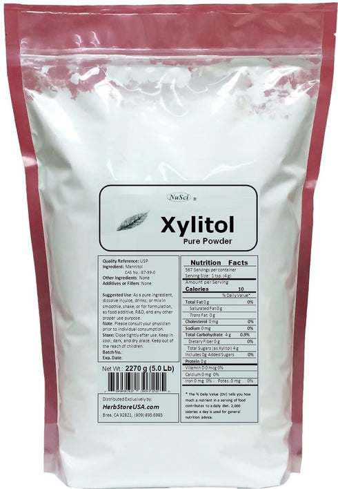 NuSci Xylitol Powder Pure Form an alternative to sugar (2270 grams (5.0 lb))