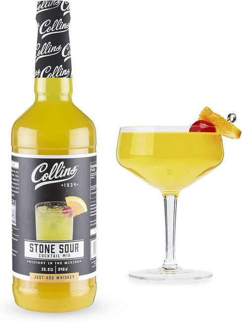 Collins Stone Sour Drink Mix | Made With Real Orange and Lemon