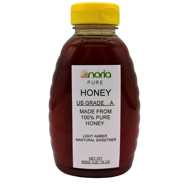 Honey by Noria Light Amber, Grade A, 16 Oz Pure & Natural