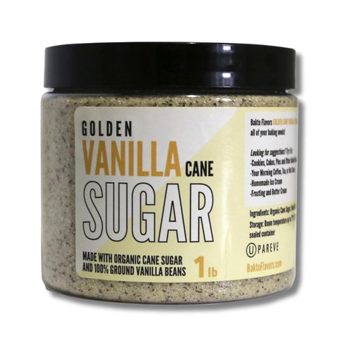 Bakto Flavors Golden Vanilla Cane Sugar, 1-pound Jar