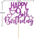 Purple Glitter Happy 9th Birthday Cake Topper for Children's Birthday Party Cake Decorations