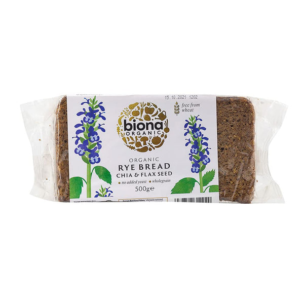 Biona Organic Rye Bread with Chia & Flax Seed 500g