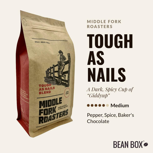 2 Tough as Nails - Roasted by Middle Fork Roasters - Whole Bean Coffee - Pound Bag