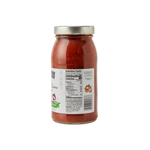 Slow-Simmered 25.5 oz (4 Pack) DeLallo Peppers and Onions Pasta Sauce, Made with Roma Tomatoes, for Homestyle Rich