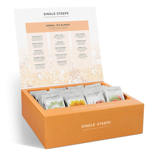 28 Tea Forte Single Steeps Loose Leaf Tea Sampler Tea Chest, Assorted Variety Tea Box, Single Serve Pouches, Herbal Tea