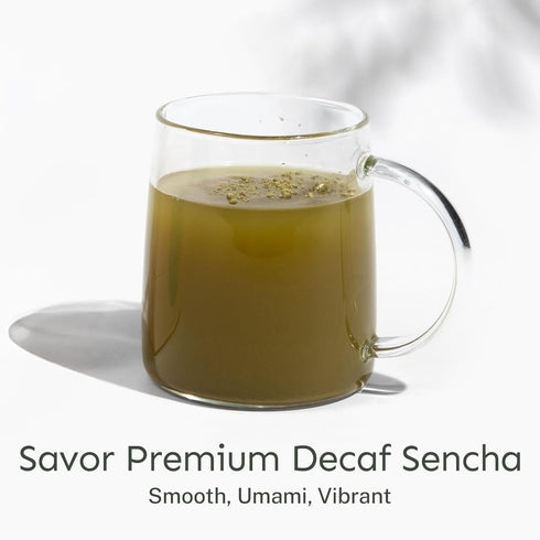 30 Packets Yu Tea Decaf Organic Sencha Green Tea Powder, Instant | Rich in Antioxidants, EGCG, & L-Theanine | Pure