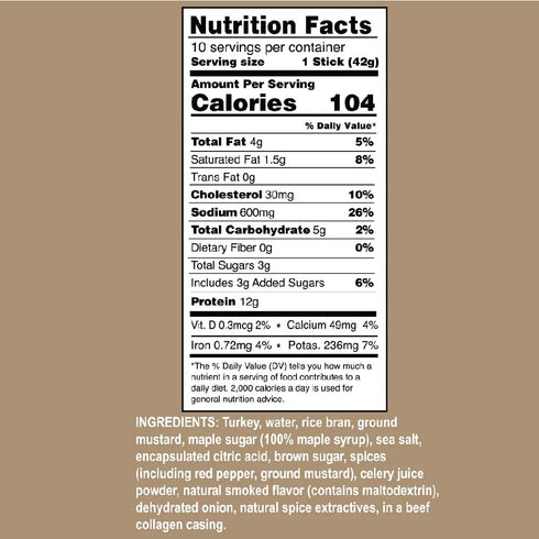 Pack 20 (10 Ostrim Turkey Meat Snack Sticks - Maple Brown Sugar & Applewood - of of each flavor)