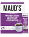 Maud's Half Caffeine Instant Coffee, 24 ct, 100% Arabica Medium Roast, Instant Hot or Iced Coffee - Just Add Water