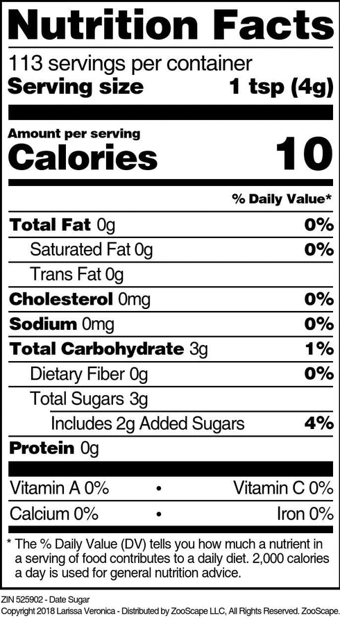 Larissa Veronica (16 oz, 525902) 2 Pack Date Sugar ZIN: