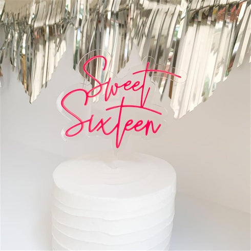 LZGXZF 1 16st 16rd 16th PCS Acrylic Sweet Sixteen Cake Topper,Happy Birthday Cake Toppers,Rose Red Glitter Birthday