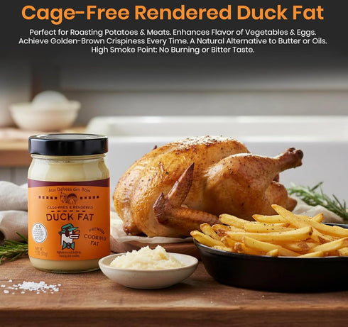 AUX DELICES DES BOIS 2 11 oz Aux Dlices des Bois Gourmet Cooking Fat Bundle Rendered Beef Tallow & Cage-Free Duck Fat