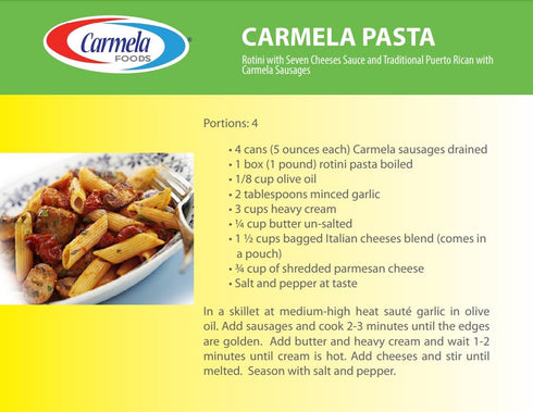 Carmela 5 oz (Pack 16) Chicken Sausage and Bouillon, Natural Smoke Flavor