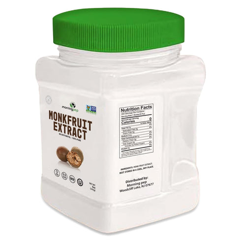 100% 450 5 oz Morning Pep Pure Monk Fruit extract sweetener, No Erythritol, Monkfruit Extract Powder, NON-GMO Project
