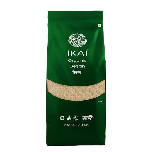 Pack) IKAI Organic Pure Besan Fresh Milled Gram Flour + Sprouted Ragi Flour/Finger Millet Flour | (Combo