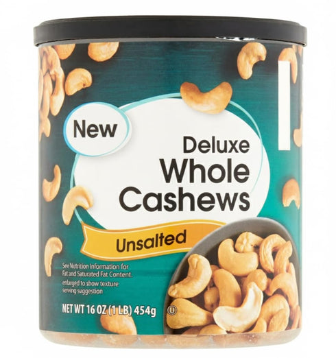 Generic Deluxe Whole Unsalted Cashews Premium 16 oz Nut Pack for Snacking, Baking