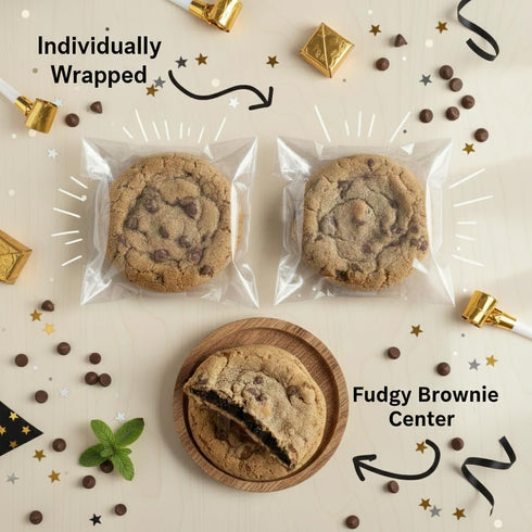 Gourmet Chocolate Chip Cookie Gift Tin - Individually Wrapped Fresh Treats