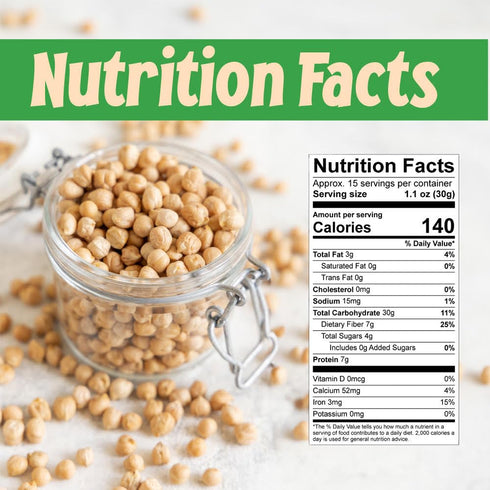 (1 LB) Sincerely Nuts Roasted and Unsalted Chickpeas Plant-Based Protein-Garbanzo Beans-Great Snack or Side Dish