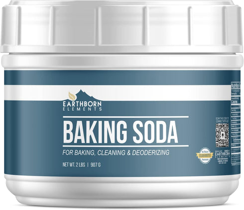 (2 lb Earthborn Elements Washing Soda, Borax, and Baking Soda Tubs Bundle, Each) Cooking, Cleaning, Non-Toxic
