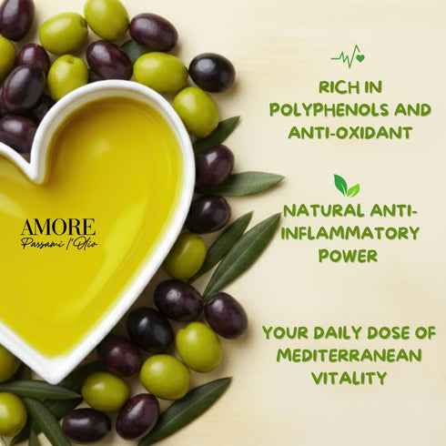 Amore Passami l'Olio 16.9 oz (500ml) 100% Amore Passami lOlio Extra Virgin Olive Oil, fl | Italian, Cold-Pressed