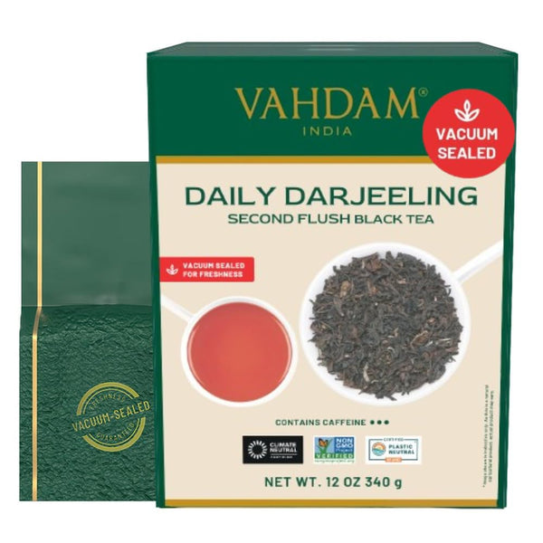 VAHDAM Darjeeling Tea Leaves From Himalayas 340g (170+ Cups) - Pure Unblended Black Loose Leaf Tea