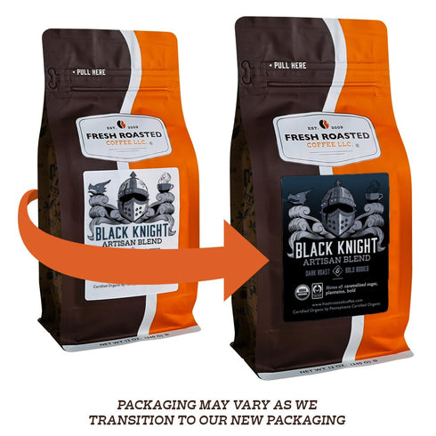 2 lb (32 oz) Fresh Roasted Coffee, Organic Black Knight | USDA Organic, Kosher | Dark Roast Whole Bean