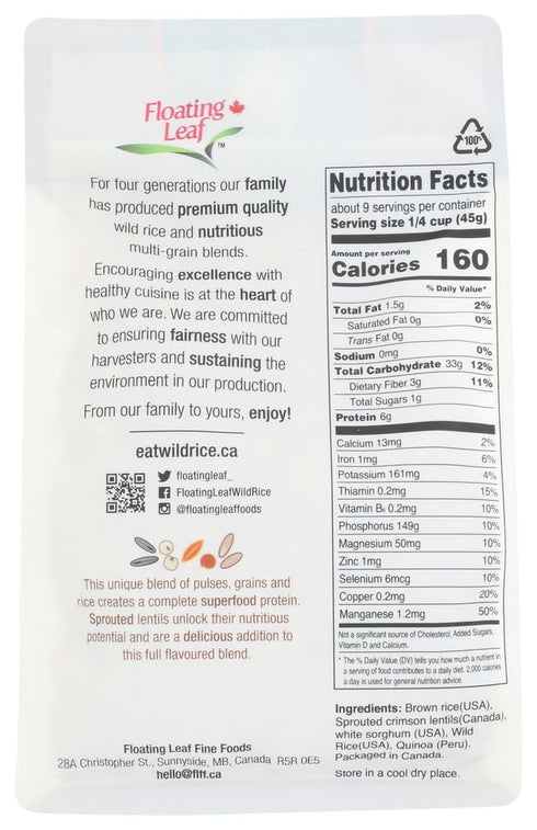 Nutritious Sprouted Crimson Lentils, Wild Rice & Quinoa Blend - Pantry Essential