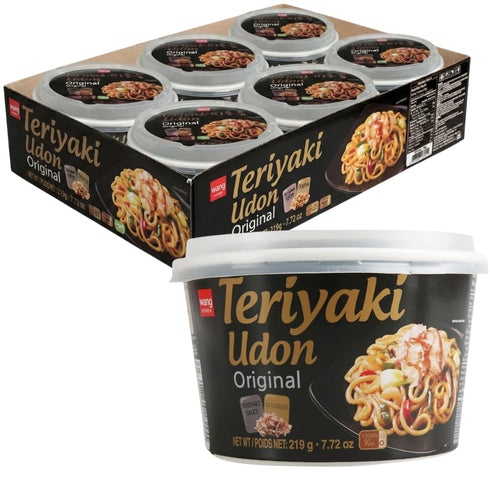 Wang Teriyaki Udon Instant Noodle Bowl Real Katsuobushi, Thick Chewy Udon Noodles,