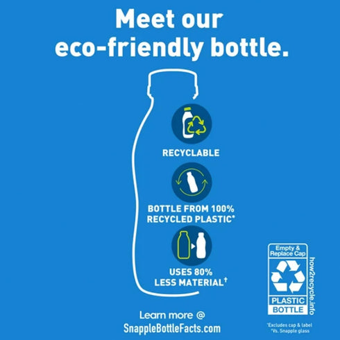 16 oz 100% 24 Pack Snapple Apple All Natural Juice Drink Gluten Free fl Recycled Plastic Bottle