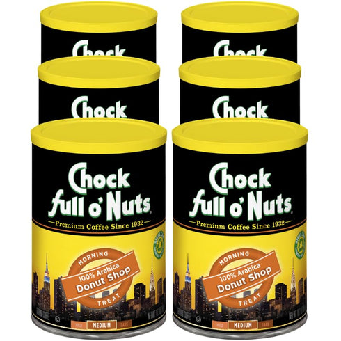 Chock Full o' Nuts Donut Shop Ground Coffee Premium Beans in Recyclable