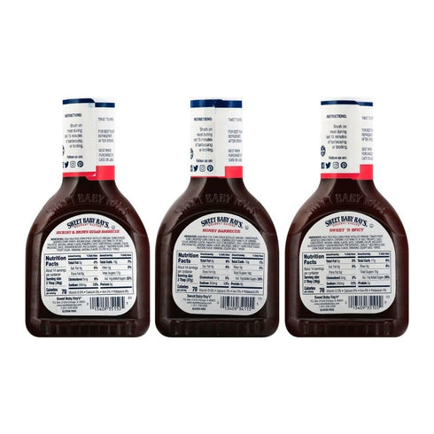 Sweet Baby Ray's Variety BBQ Sauce Set - Honey, Hickory, and Sweet 'n Spicy - 18 Oz Bottles, Pack of 3 for Flavorful Grilling and Culinary Adventures Galore (Variety Pack)