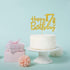 Gold Glitter Happy 17th Birthday Cake Topper - 17 Cake Topper for 17th Birthday Party Decorations
