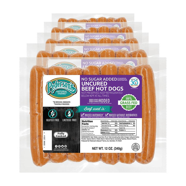 Pederson's Natural Farms Grass Fed Beef Hot Dogs (5 Pack, 12 ounces