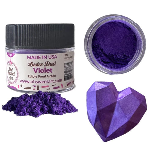 Oh! Sweet Art 100% Edible Violet Luster Dust, 4 Grams Container