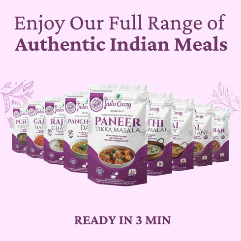 3 2 Pack 2 Mollys Insta Curry Dal Makhani Shelf Stable Indian Meal, Just Add Hot Water, Black Lentil Curry, Ready