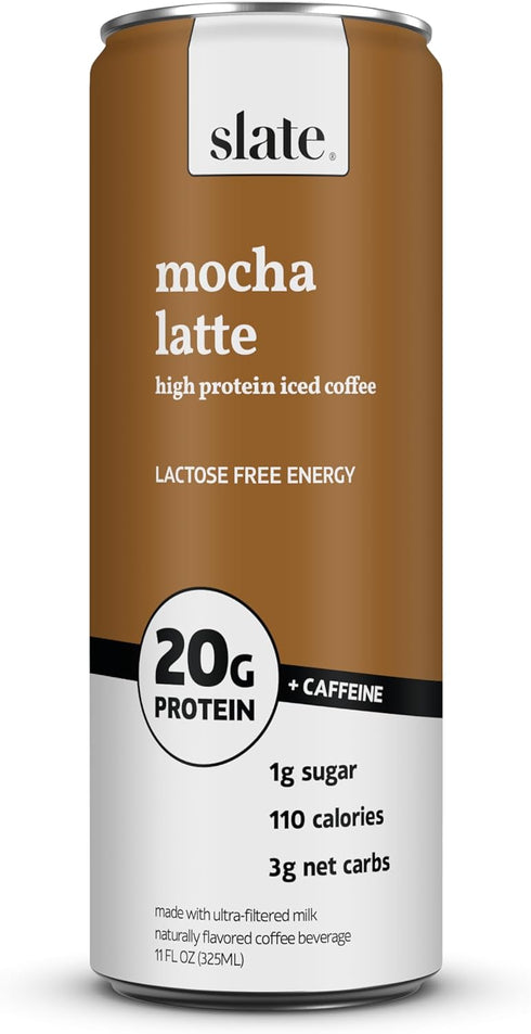 Slate Milk - High Protein Iced Coffee - Mocha Latte, 11 Fl