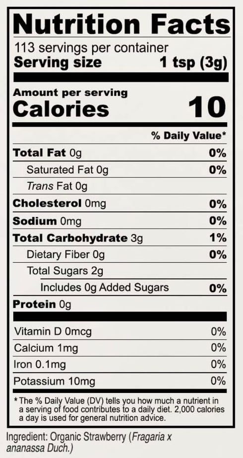 Anthony's Organic Strawberry Powder, 12 oz, Freeze Dried, Gluten Free, No Sugar Added