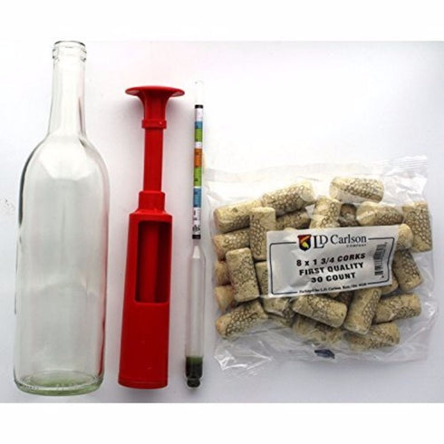 12 One Gallon Wine Add On Kit - Includes Clear Bordeaux Bottles