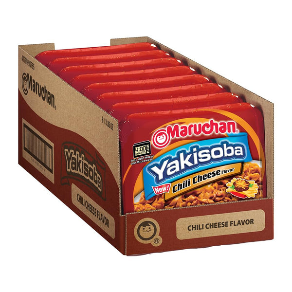 Maruchan Yakisoba, Chili Cheese Flavor Stir-Fried Japanese Instant Ramen Noodles, High Protein