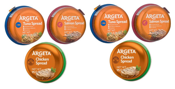 MOVEX Argeta Pate Spread Variety Pack, 6 Pack (2 Chicken, 2 Tuna, 2