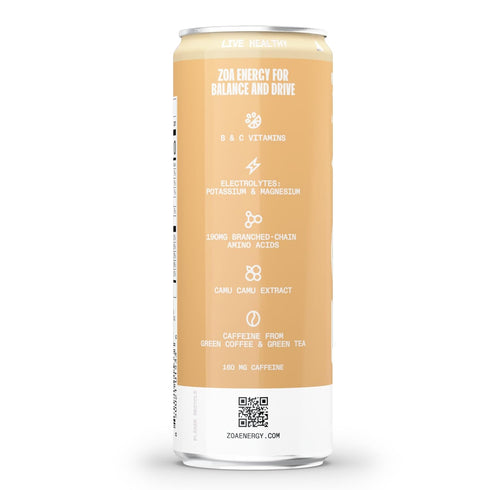 12 (Pack 12) ZOA Zero Sugar Energy Drinks - Pineapple Coconut | Healthy Energy Formula with Natural Caffeine, Daily