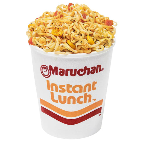 2.25 Oz Pack 12 Maruchan Instant Lunch Ramen Noodles, Hot & Spicy Beef Flavor Japanese-Style Instant Noodle Soup, Quick