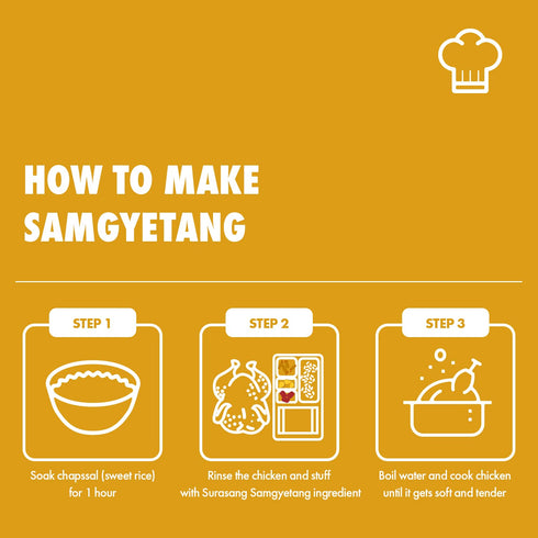 Pack 1 Surasang Samgyetang Korean Ginseng Chicken Soup Ingredients, Korean Soup Kit, Healthy Food Herb Mix, Made