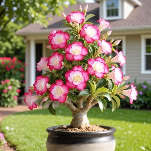 QYTGVSZ (5) Desert Rose Succulent with Vivid Trumpet Drought-Tolerant Caudex Ideal for Windowsills, Desktops & Indoor