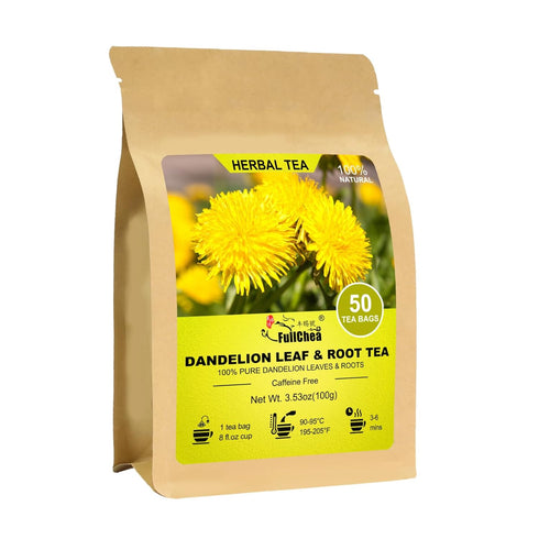 FullChea - Dandelion Leaf & Root Tea bags, 50 Teabags, 2g/bag -