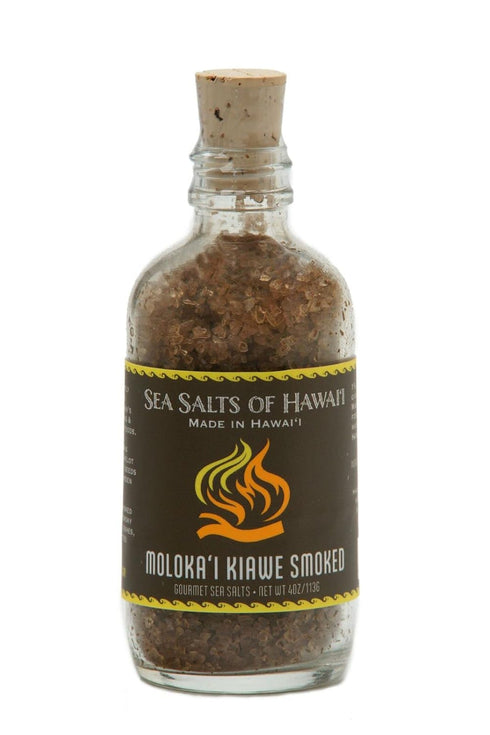 Sea Salts of Hawaii Molokai Kiawe Mesquite Smoked Hawaiian Sea Salt - 4 Ounce Bottle, Made in Hawaii